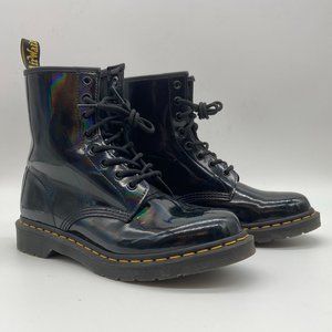 Dr. Marten 1460 Lace Up Black Patent Oil Slick Boots US9 UK7 EU41